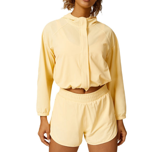 Conjunto deportivo holgado informal de color liso para mujer