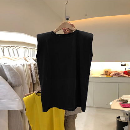 Women Casual Loose Solid Color Sleeveless Tank Top