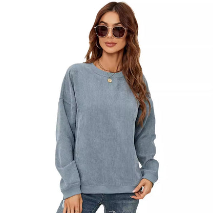 Women Casual Corduroy Blank Sweatshirts