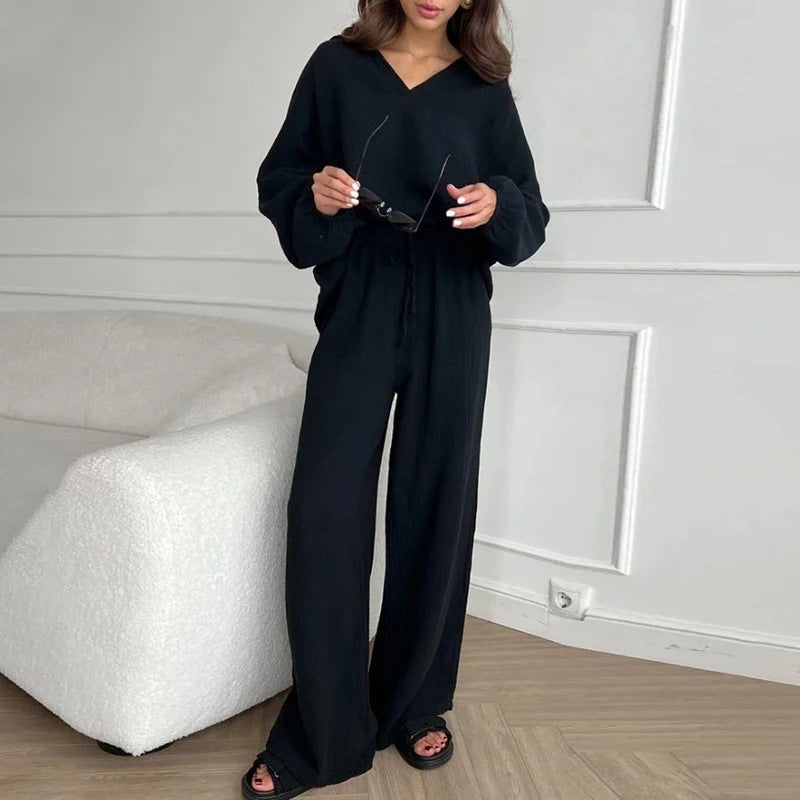 Traje elegante informal holgado de color sólido para mujer