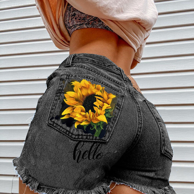 Women Summer Loose Edgy Vintage Casual High Waist Denim Shorts