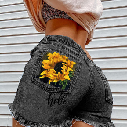 Women Summer Loose Edgy Vintage Casual High Waist Denim Shorts