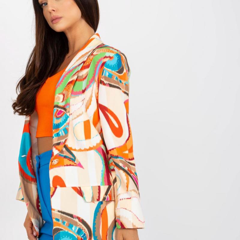 Chaqueta de traje con estampado multicolor informal a la moda para mujer