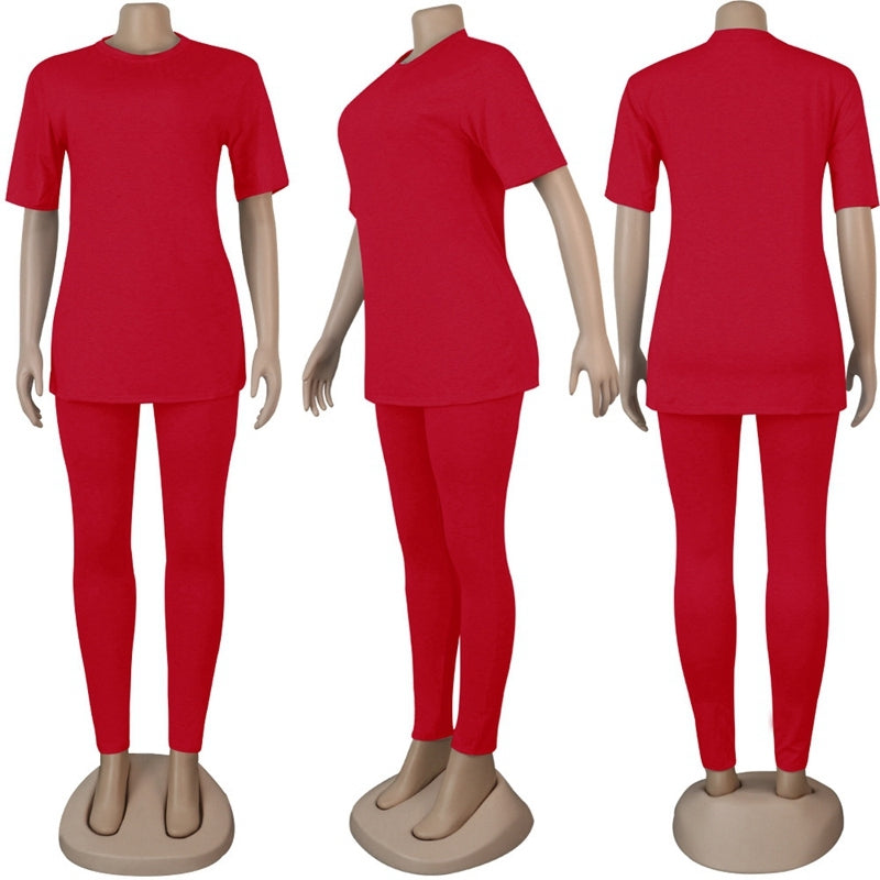 Two Piece Pants Set Women T Shirt Top And Pants Casual Sport Set