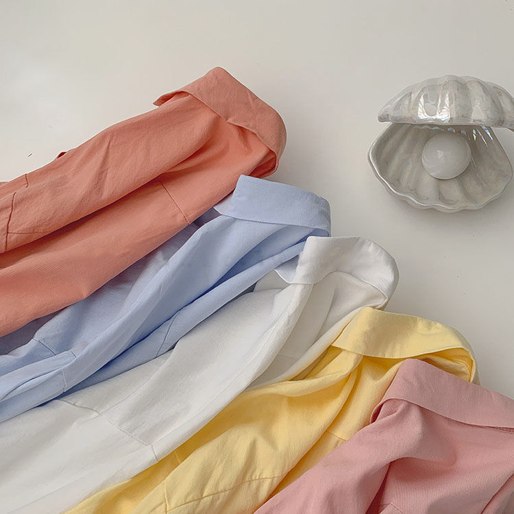 Blusa de manga larga holgada básica informal de color liso para mujer