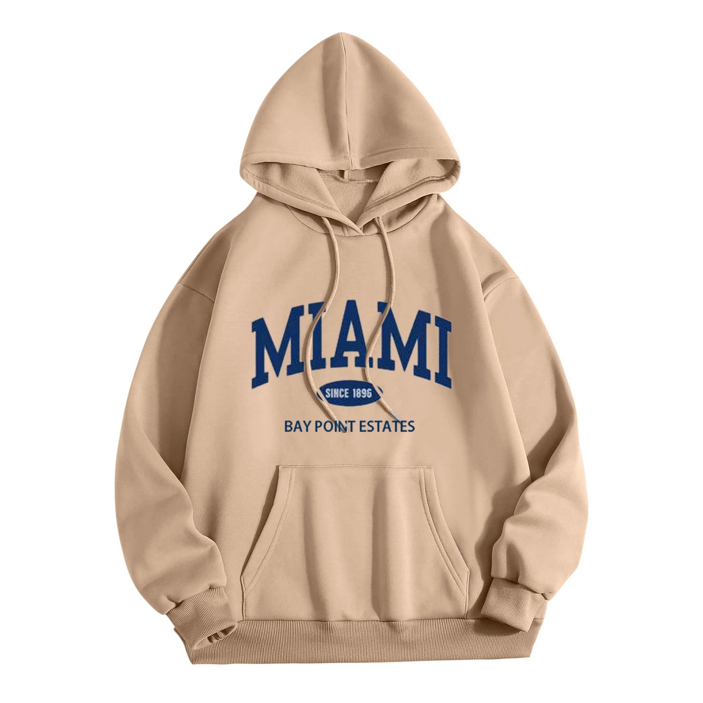 Sudadera con capucha y bolsillo de manga larga con estampado de letras informal a la moda para mujer