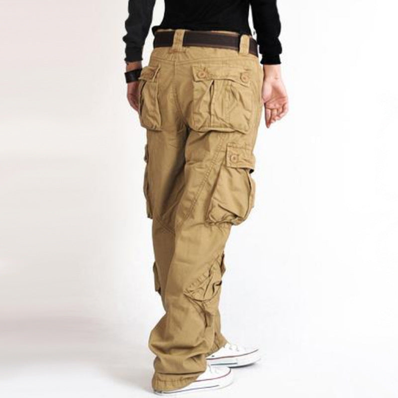 Women Fashion Casual Loose Multipocket Wide-Legged Pants