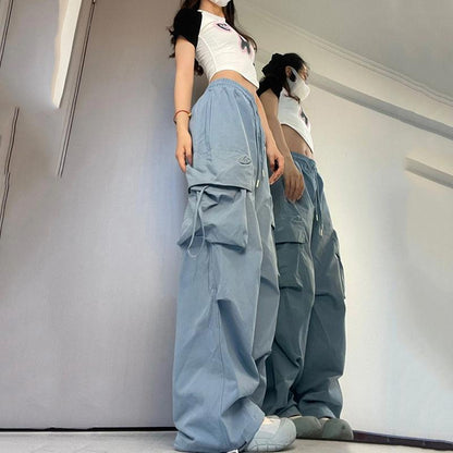 Women Fashion Loose Casual Wide Leg Cargo Pants