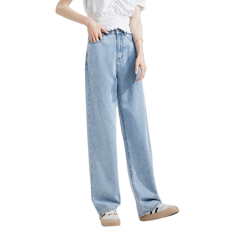 Vaqueros rectos casuales holgados a la moda para mujer