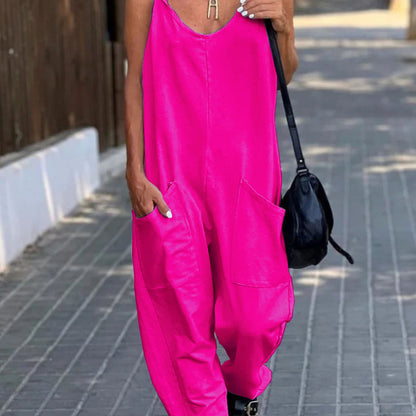 Women'S Fashion Casual Loose Suspender Jumpsuit