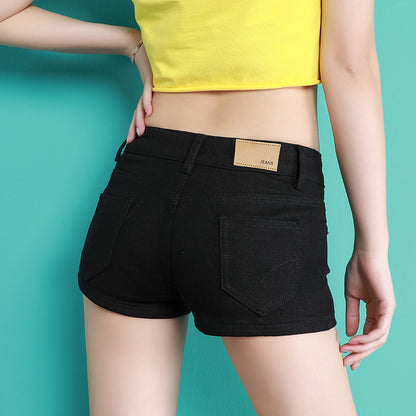 Women Fashion Casual Basic Low Waist Stretch Denim Shorts