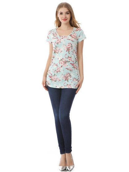 Summer Maternity Casual Fashion Leopard Printed Breastfeeding Top