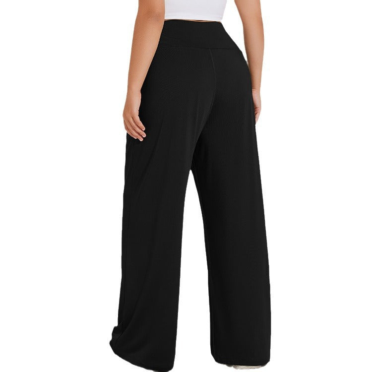 Pantalones acampanados deportivos de cintura alta para mujer, informales, de talla grande, para yoga y fitness