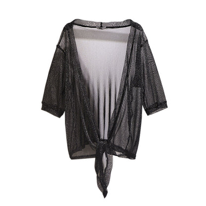 Chaqueta tipo cárdigan informal con tirantes y perspectiva de talla grande para mujer