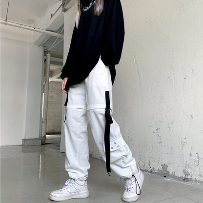 Women Casual Loose Detachable Straight Pants