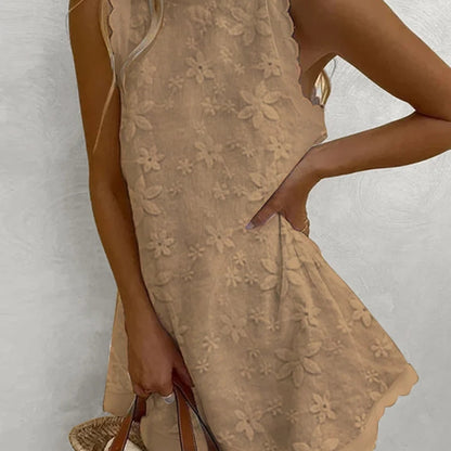 Vestido informal holgado sin mangas con estampado floral a la moda para mujer