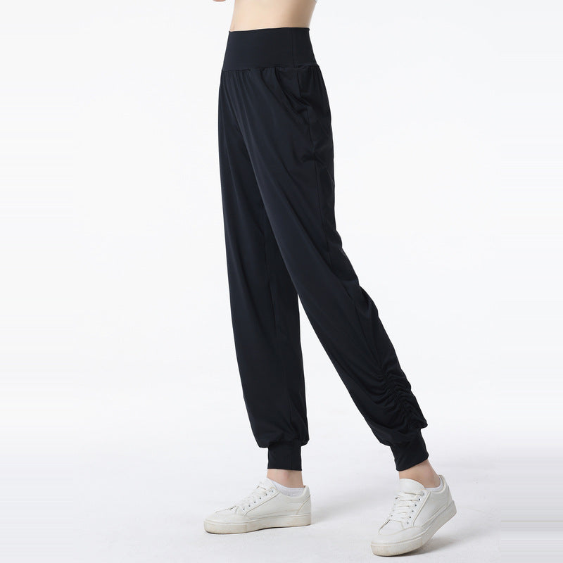 Women'S Casual Solid Color High Waist Quick-Dry Sweatpants