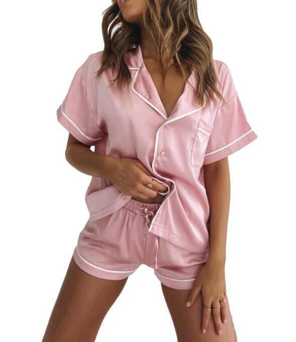 Women Short-Sleeved Casual Home Wear Pajamas