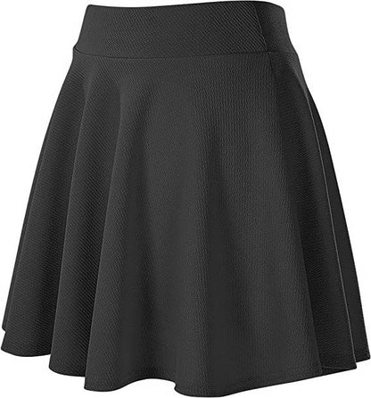 Women Fashion Casual Solid Color A- Line Skirt
