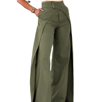 Women Fashion Cross Design Casual Wide Leg Pants