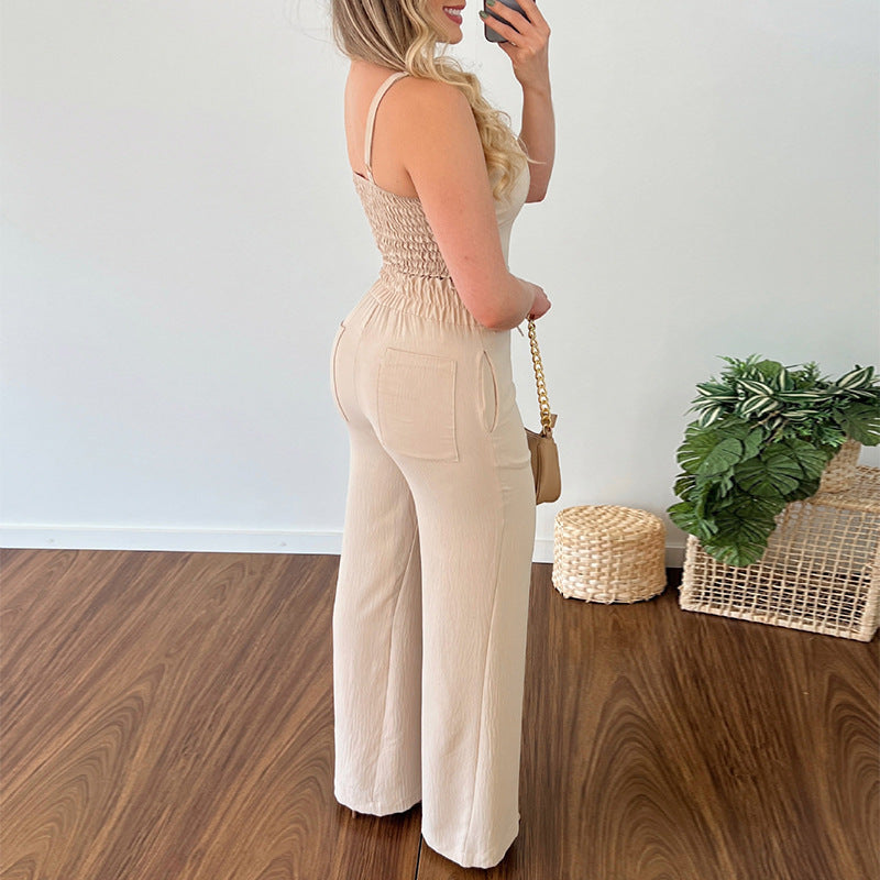 Conjunto informal elegante de oficina con escote en V y chaleco corto con cintura alta y bolsillos de parche para mujer