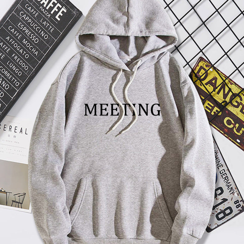Sudadera con capucha de manga larga con estampado de letras informal a la moda para mujer