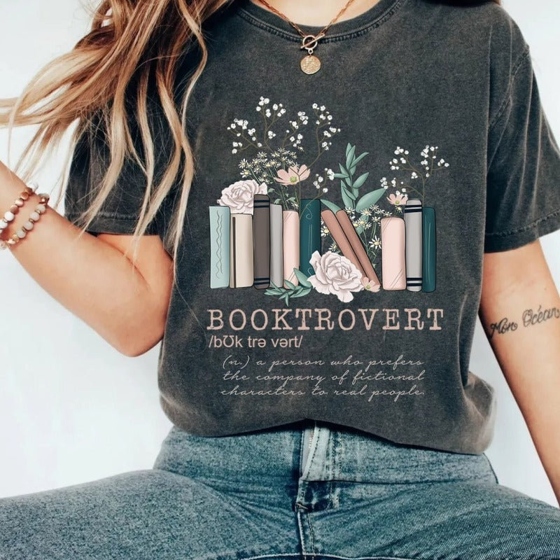 Camiseta de manga corta con cuello redondo y estampado floral informal para mujer