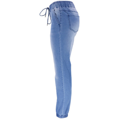 Pantalones deportivos de mezclilla elásticos casuales de moda para mujer