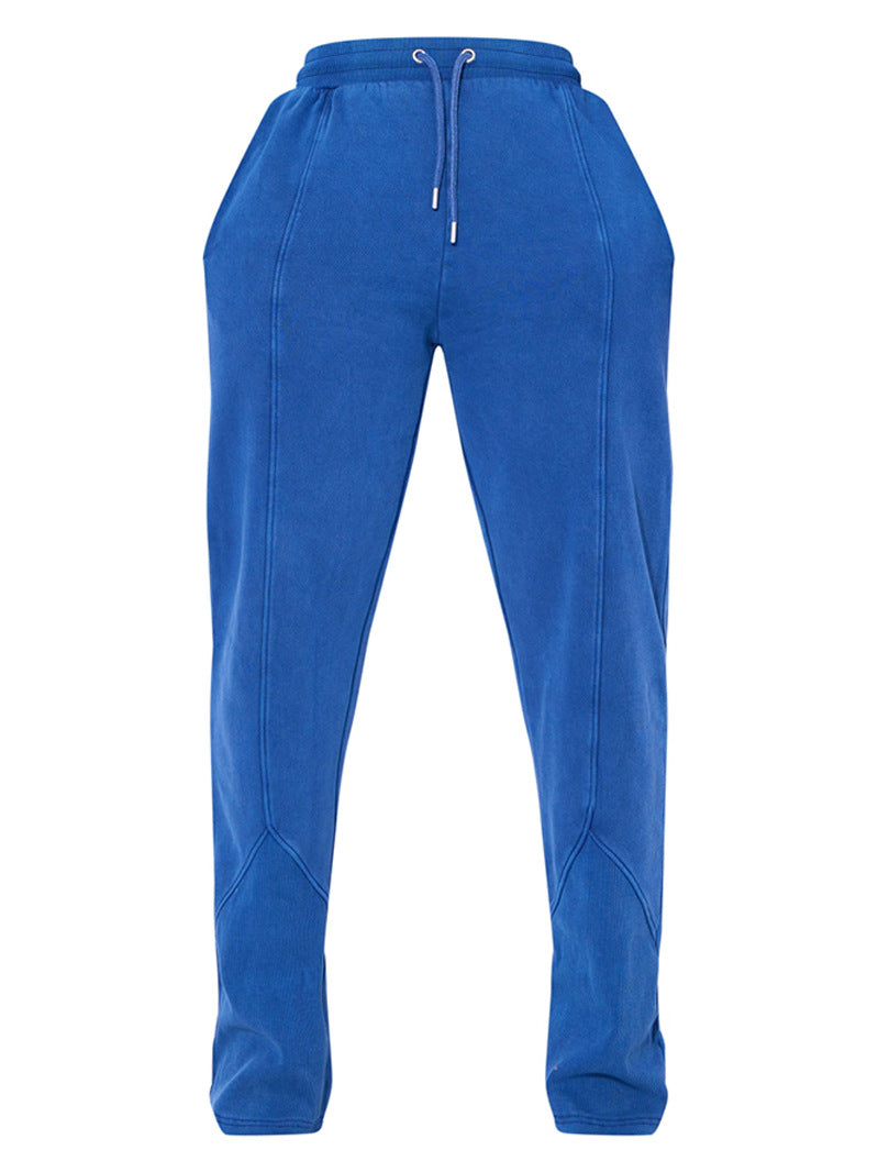 Women Fashion Casual Solid Color Drawstring Pants