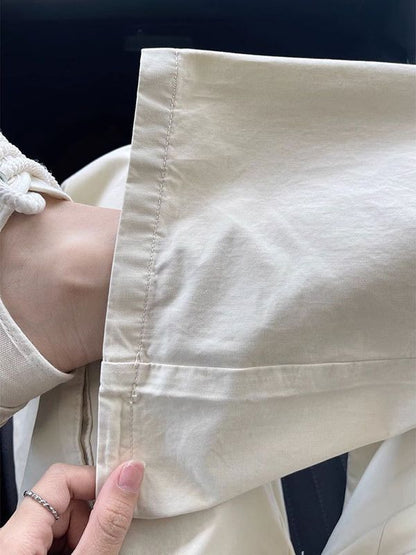 Women Fashion Casual High Waist Drawstring Cargo Pants