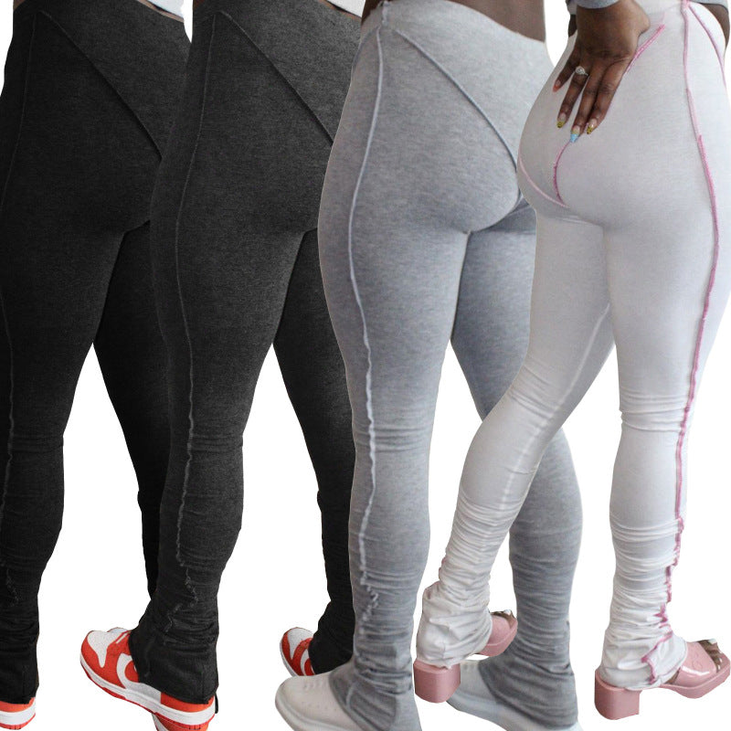 Women Fashion basic Casual Solid Color Tight Pants