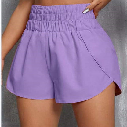 Summer High Waist Women Casual Elastic Loose Summer Solid Color Sports Shorts