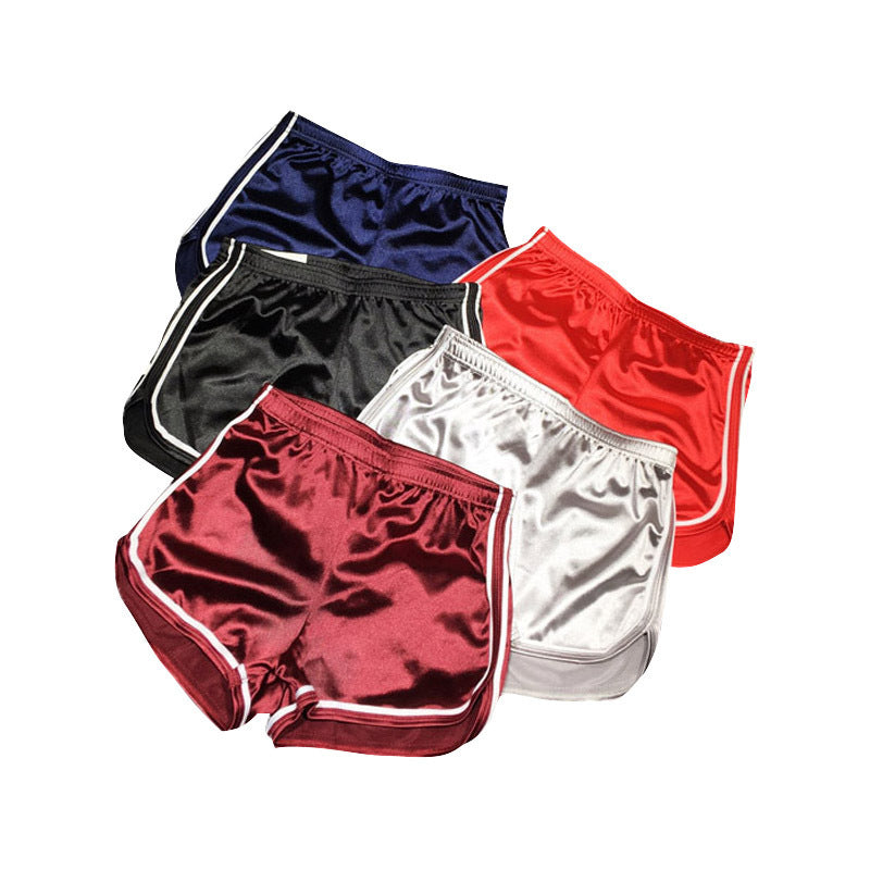 Summer Women Casual Color Blocking Elastic High Waist Sports Shorts