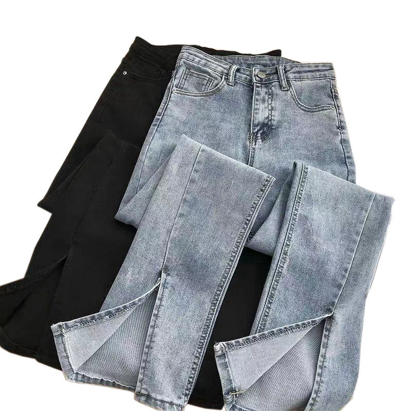 Vaqueros ajustados de cintura alta informales a la moda para mujer