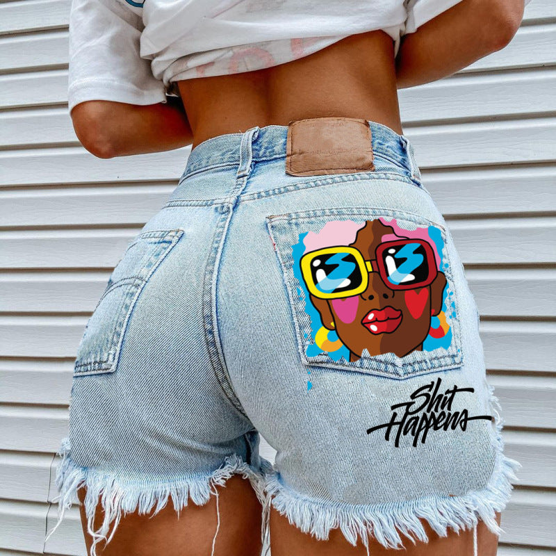Women Summer Loose Edgy Vintage Casual High Waist Denim Shorts