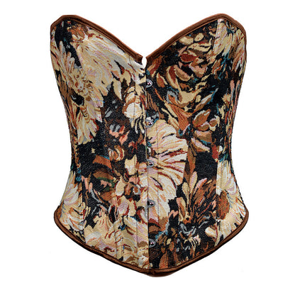 Women Casual Oil Painting Printing Tummy Tie Tight Top