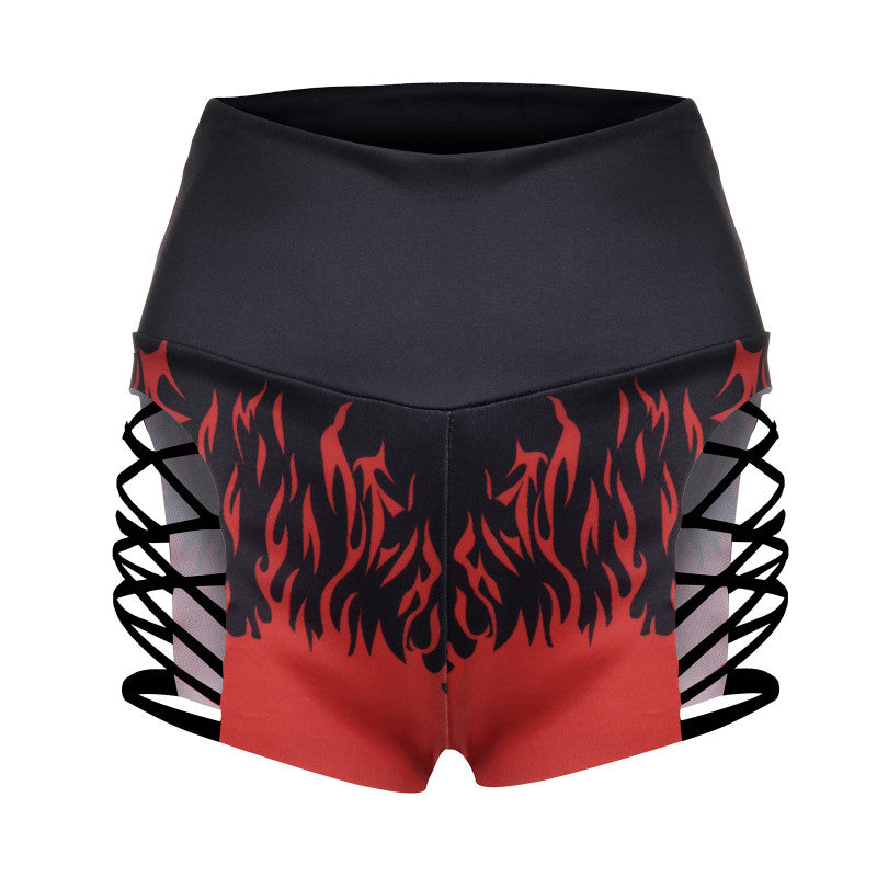 Women Casual High Waist Bandage Safty Biker Shorts