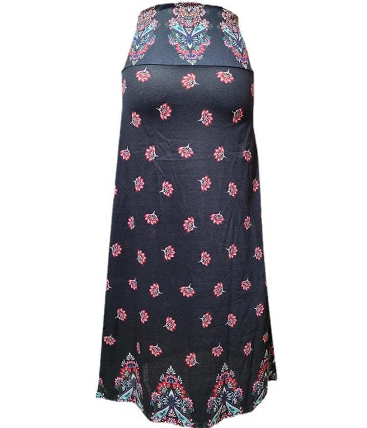Women Casual Fashion Leopard Print Maxi Skirt