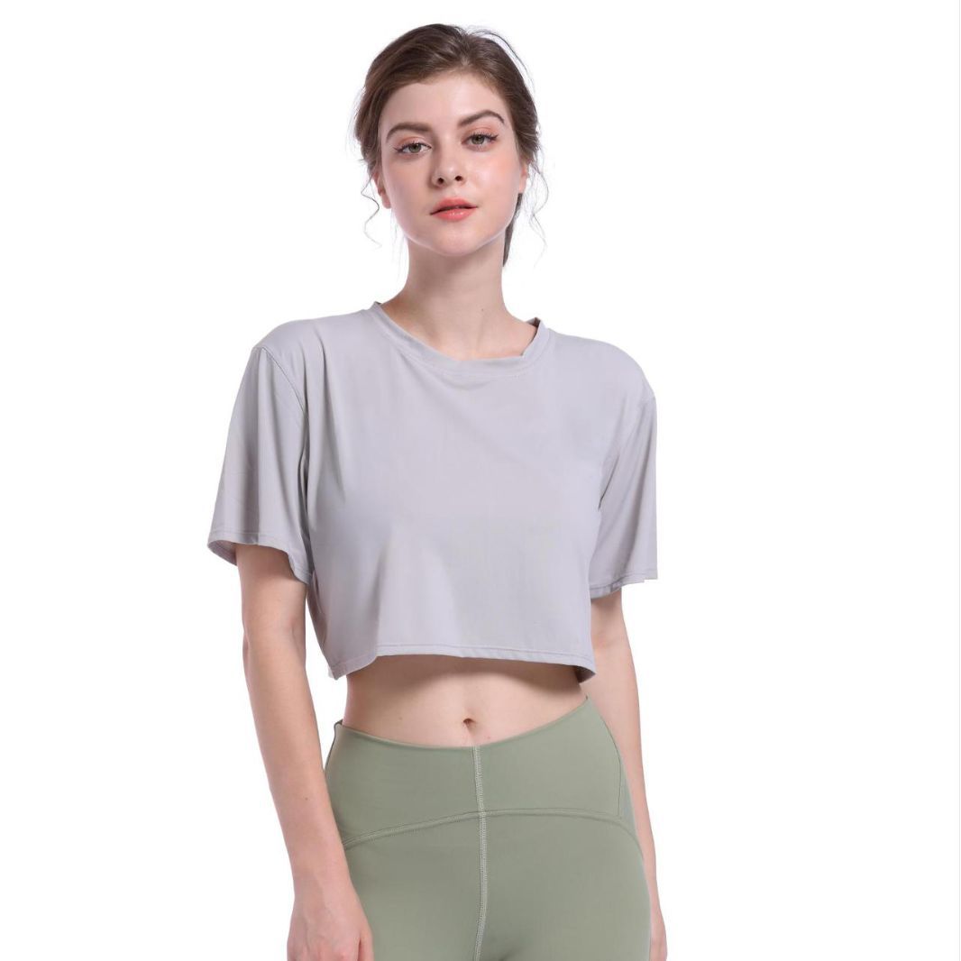 Women Casual Ice Silk Quick-Drying Short-Sleeve Loose Sports T-Shirt