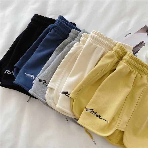 Cotton Sports Women Summer Loose Pajama High Waist Casual Wide Leg Shorts