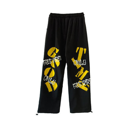 Street Casual Women Hip-Hop Drawstring Sweatpants J