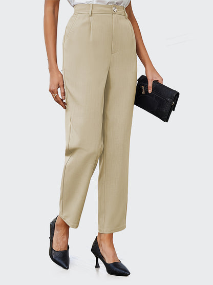 Women Fashion Casual Solid Color Straight Pants
