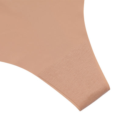 Camiseta informal cómoda de color liso con espalda en T para mujer