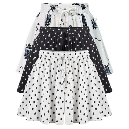 Pantalones cortos holgados de cintura alta de gasa para mujer, informales, con estampado, talla grande
