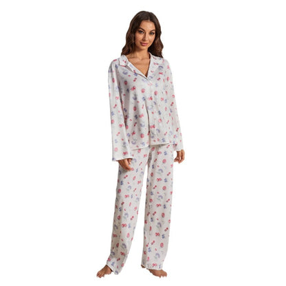 Conjunto de pijama informal con estampado para mujer