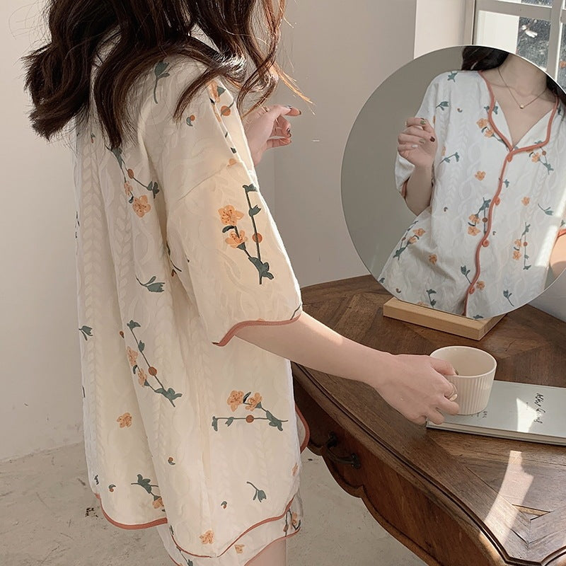 Conjunto de pijama informal de manga corta y pantalones cortos para mujer