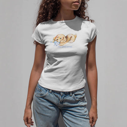 Camiseta informal de manga corta con estampado ajustado para mujer