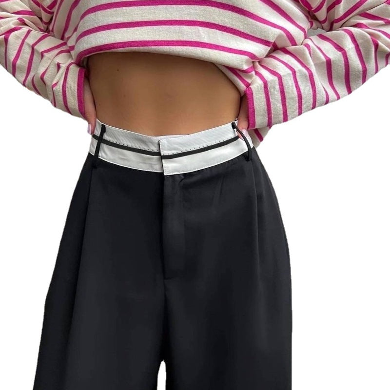 Spring Solid Color Fashion Casual Women Office Pants