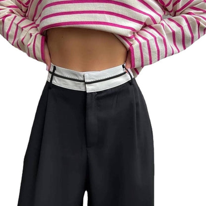 Spring Solid Color Fashion Casual Women Office Pants