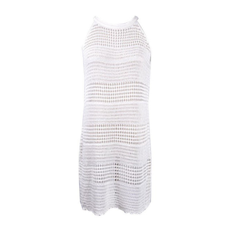 Traje de baño de bikini informal, sin mangas, de punto, con aberturas y espalda descubierta para mujer